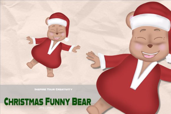 Christmas Funny Bear Illustrations for Blog Design