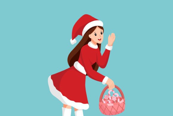 Christmas Girl with Candy: A Designer’s Review of Festive Illustrations