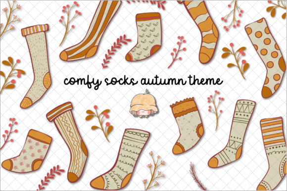 Comfy Socks Autumn & Christmas Illustrations