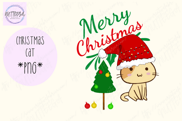 Cute Christmas Cat PNG: Festive Illustrations
