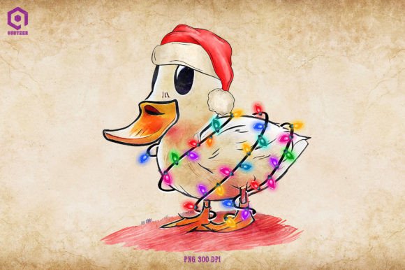 Duck Christmas Tree Lights: Fresh Illustrations