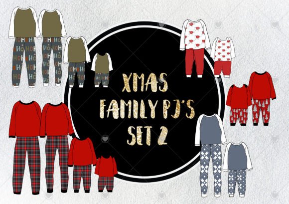 Family Christmas Pyjamas Clipart Review