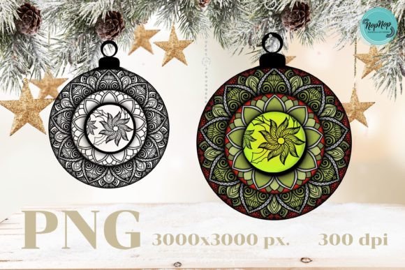 Mandala Christmas Balls: Festive Illustrations
