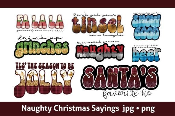 Naughty Christmas Sublimation: Bold Illustrations