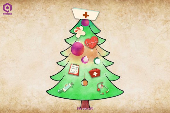 Nurse Christmas Tree Lights: Illustrations Review