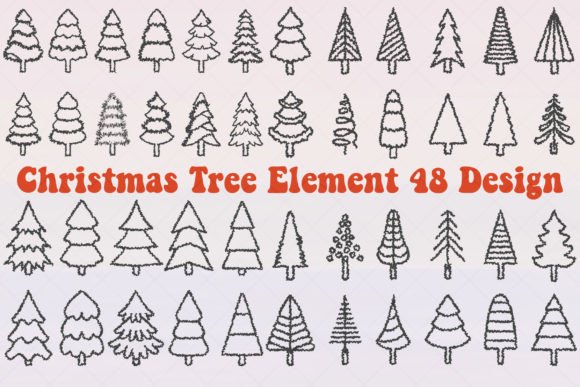 Retro Christmas Tree Element 48 Design: Illustrations Review