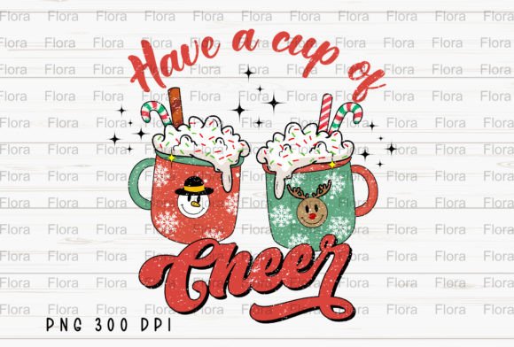 Retro Hot Cocoa PNG for Festive Illustrations