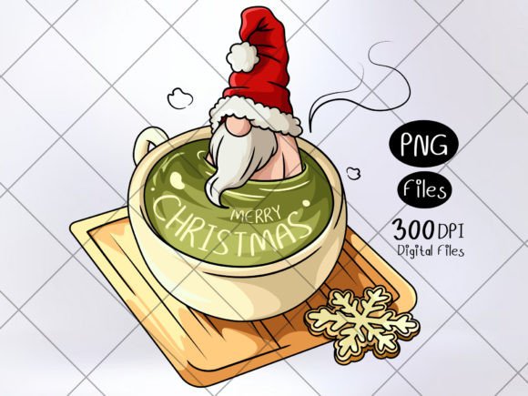 Review: Cute Christmas Gnome in a Tea Cup PNG for Embroidery