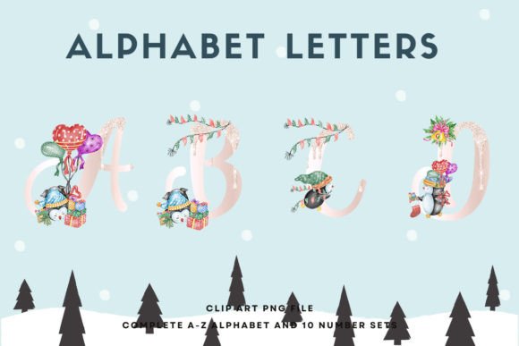Reviewing Christmas Alphabet Penguin Sublimation5 Illustrations