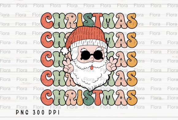 Santa Claus Christmas Retro Vintage PNG Illustrations