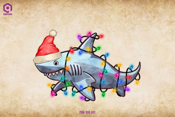 Shark Christmas Lights: Bold Illustrations